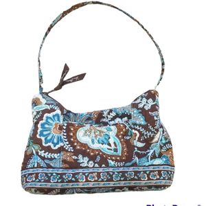 Vera Bradley Java Blue Shoulder Bag with Matching Trifold Wallet